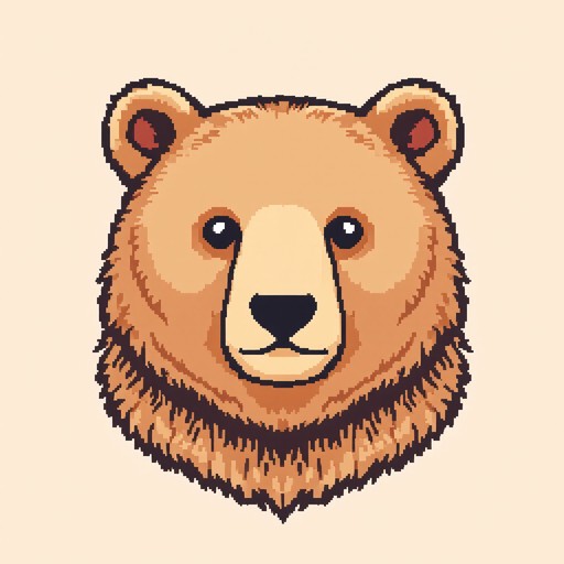 Free Pixelated Bear Portrait Image - Bear, Pixel, Brown | Download at ...