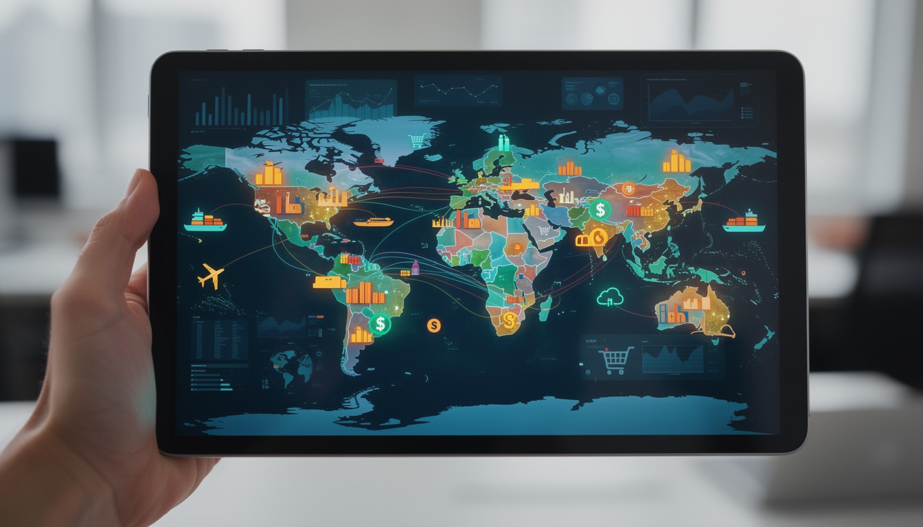Free Global Commerce Display Image - Tablet, Map, Global | Download at ...
