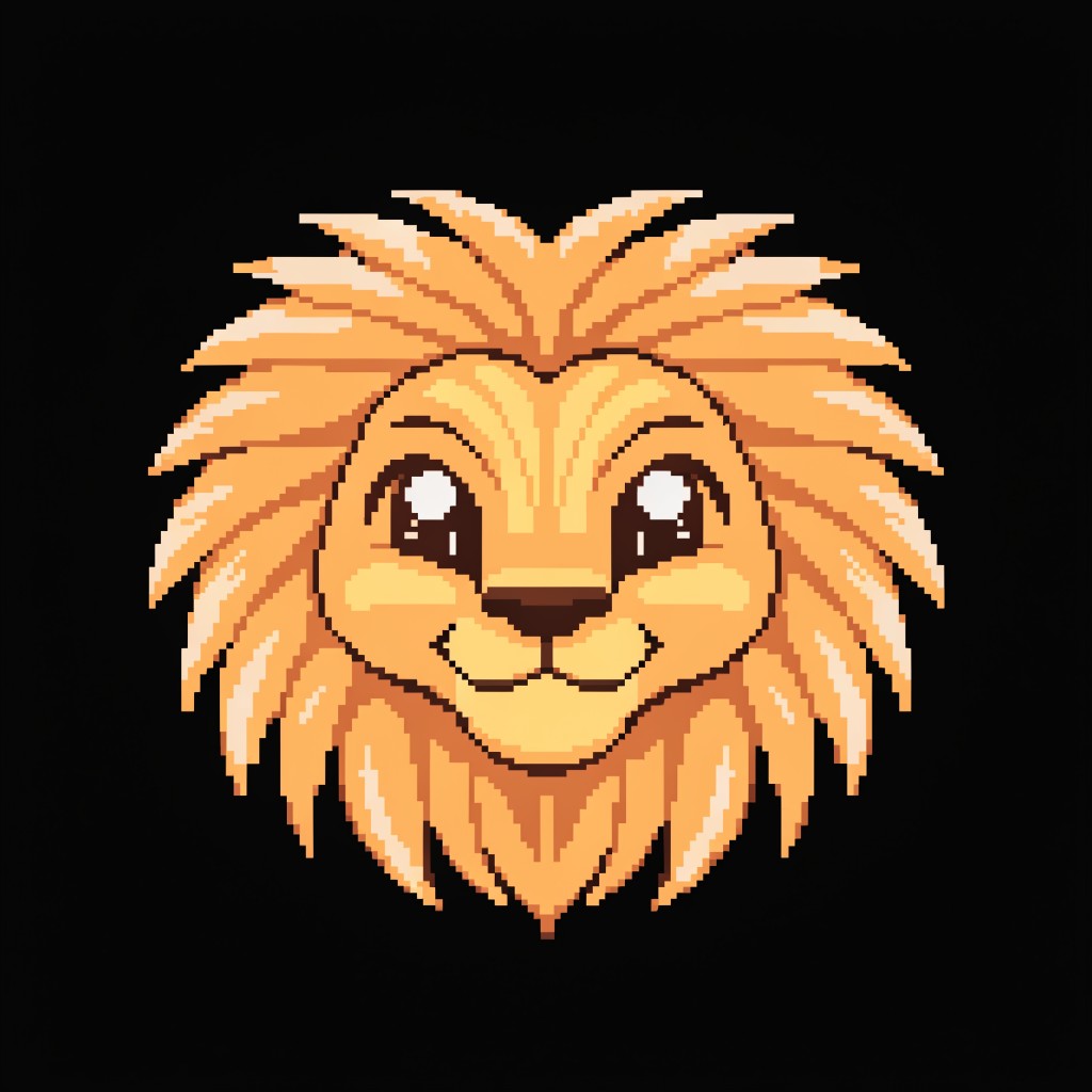 Free Cute Pixel Lion Image - Lion, Pixel, Kawaii | Download at StockCake