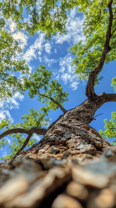 Treeview From Up Free Skyward Tree View Image - Tree, Sky, Leaves | Download at StockCake