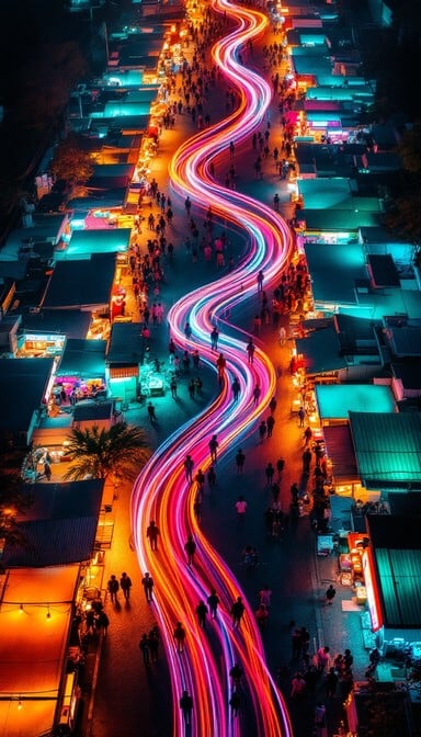 Free Night Market Motion Image - Aerial, Photography, Night | Download ...