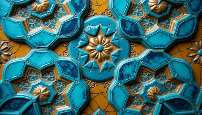 Free Turquoise Gold Geometry Image - Turquoise, Gold, Islamic ...