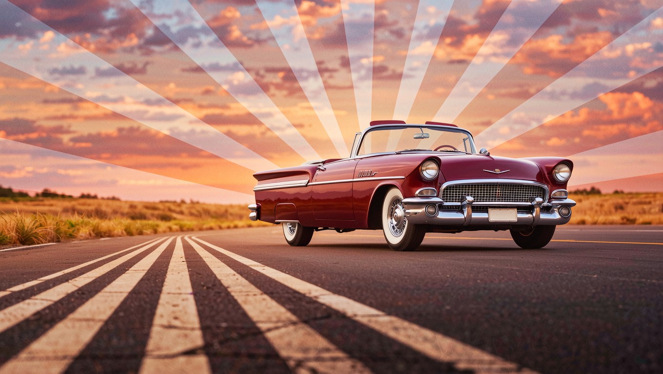 Free Burgundy Classic Sunset Image - Convertible, Burgundy, Vintage ...