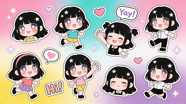 Free Colorful Chibi Stickers Image - Kawaii, Chibi, Anime | Download at ...