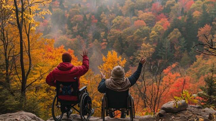 Free Autumn Adventure Together Image - Autumn, Adventure, Wheelchair ...