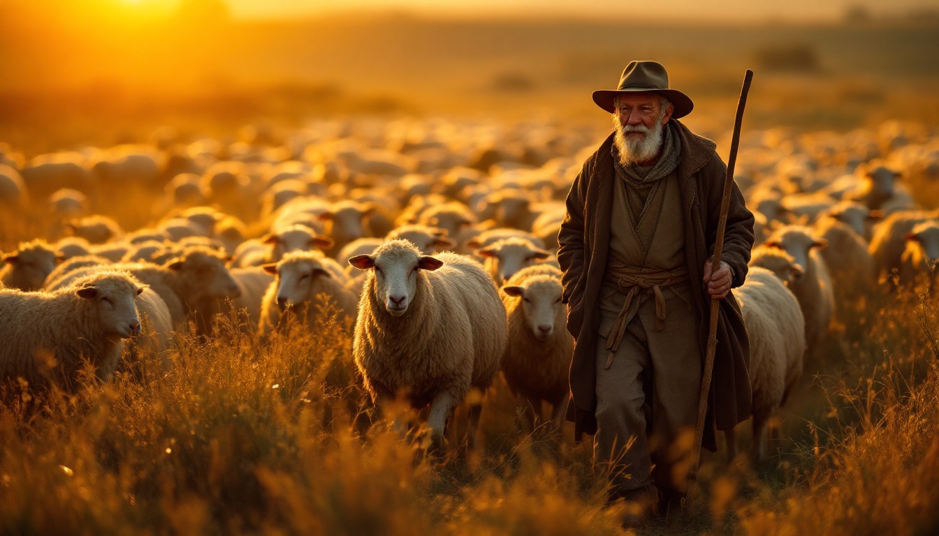 Free Shepherd's Golden Hour Image - Shepherd, Sheep, Sunset | Download ...