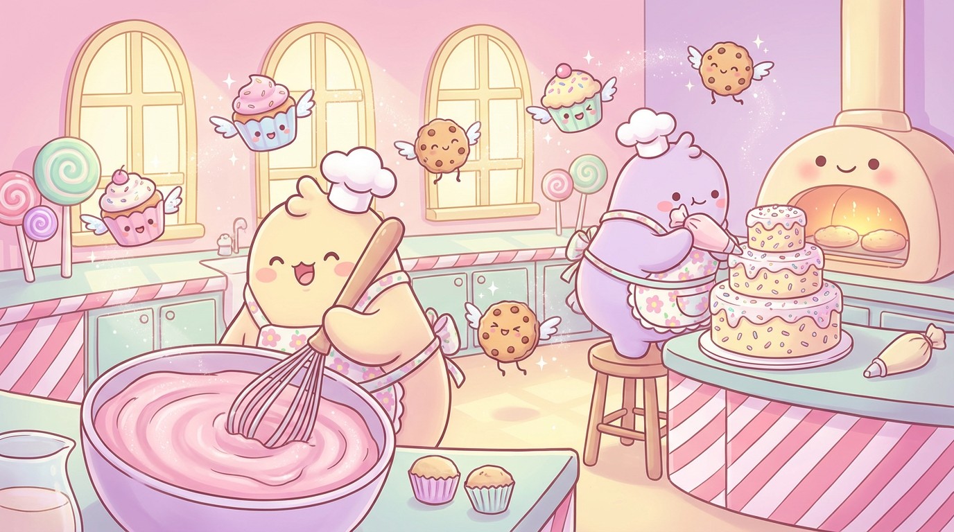 Free Sweet Baking Team Image - Kawaii, Illustration, Baking | Download ...