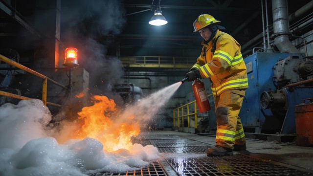 Free Fighting Factory Flames Image - Firefighter, Industrial, Factory ...