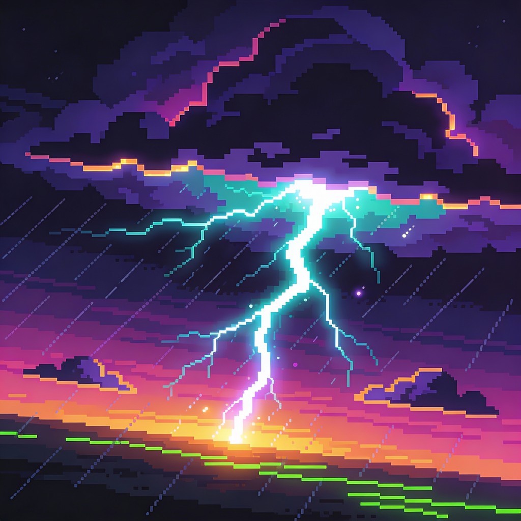 Free Pixel Lightning Strike Image - Lightning, Thunderstorm, Storm ...