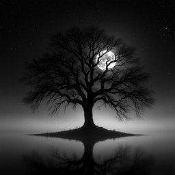 Tree Reflection Night Free Moonlit Tree Reflection Image - Tree, Moon, Reflection | Download ...