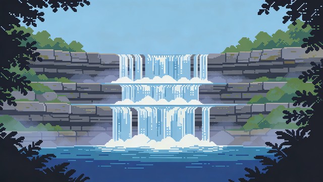 Free Pixel Waterfall Cascade Image - Pixel, Waterfall, Cascade ...