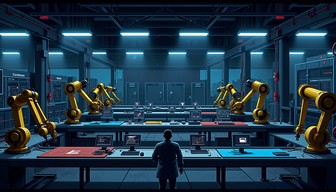 Free Automated Factory Corridor Image - Factory, Robots, Automation ...