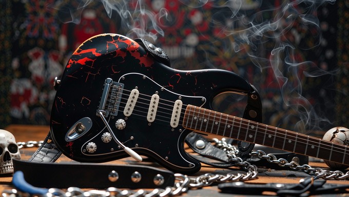 Free Gothic Rock Darkness Image - Gothic, Guitar, Skull | Download at ...