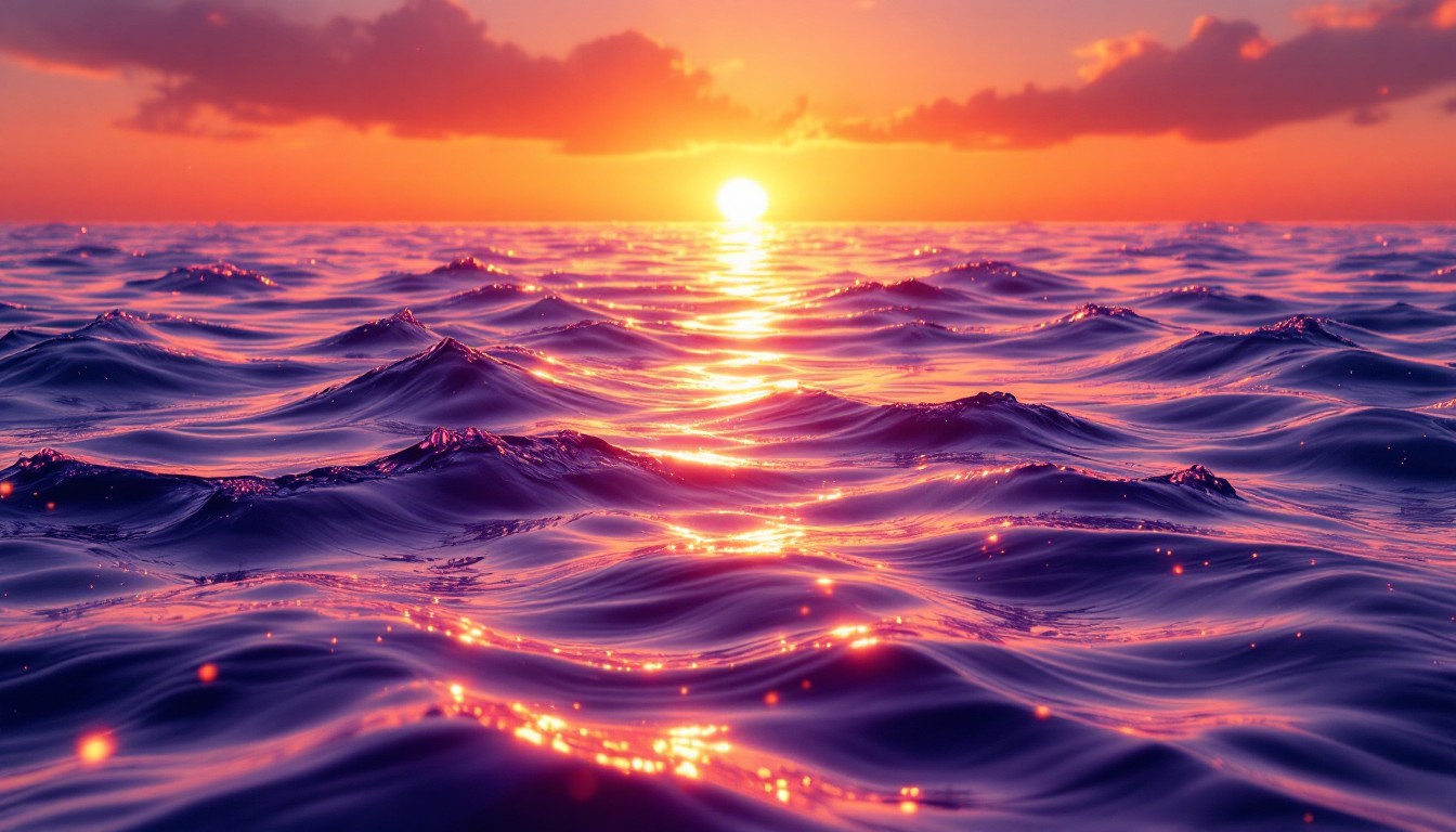 Red Sunset Ripple Free Sunset Ocean Ripples Image - Sunset, Ocean, Ripples | Download at ...