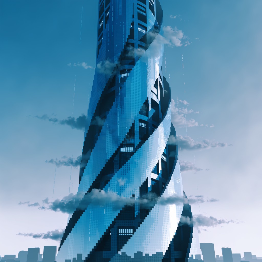 Free Blue Pixel Tower Image - Skyscraper, Pixel, Art | Download at ...