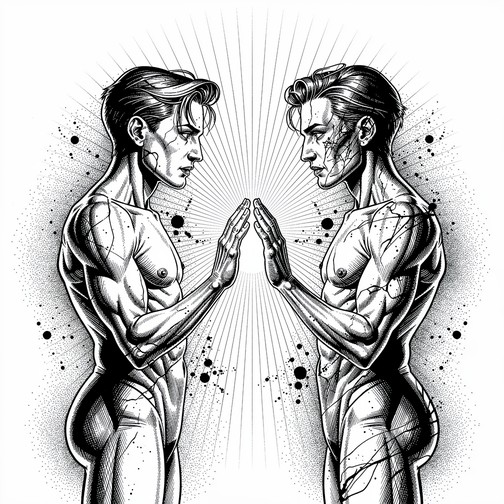 Symmetrical Hatching Free Mirrored Identity Reflection Image - Illustration, Symmetry ...