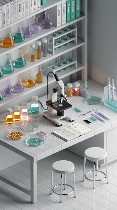 Free Miniature Laboratory Workspace Image - Laboratory, Microscope ...