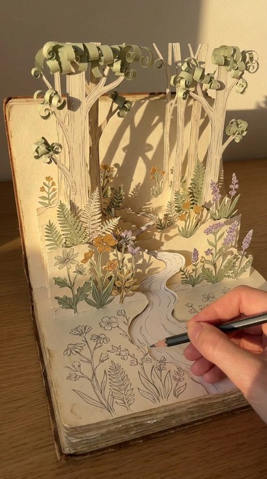 Six Paper Carpentry Intricate paper sculpture transforms a sketchbook into a three ...