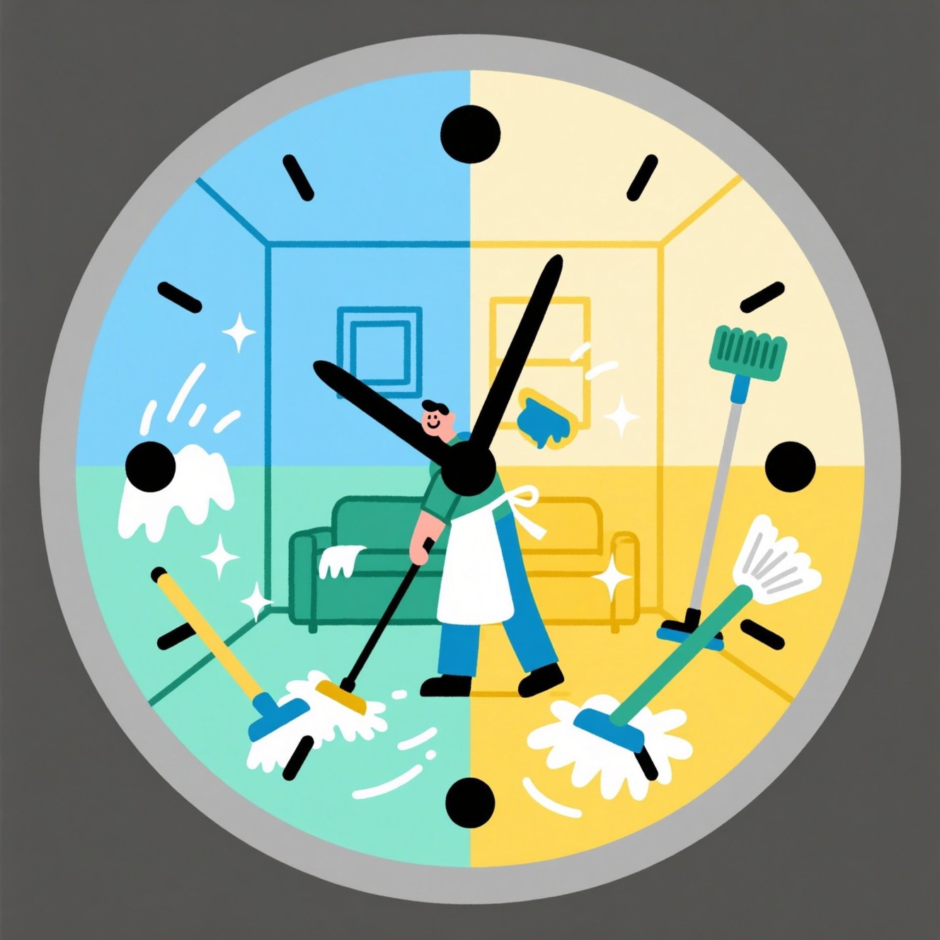 Free Clean Time Circle Image - Cleaning, Clock, Transformation ...