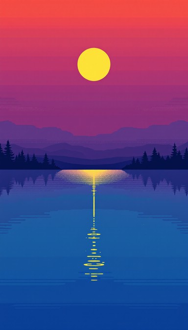 Free Pixel Sunset Serenity Image - Sunset, Lake, Reflection | Download ...