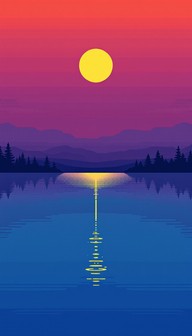 Free Pixel Sunset Serenity Image - Sunset, Lake, Reflection | Download ...