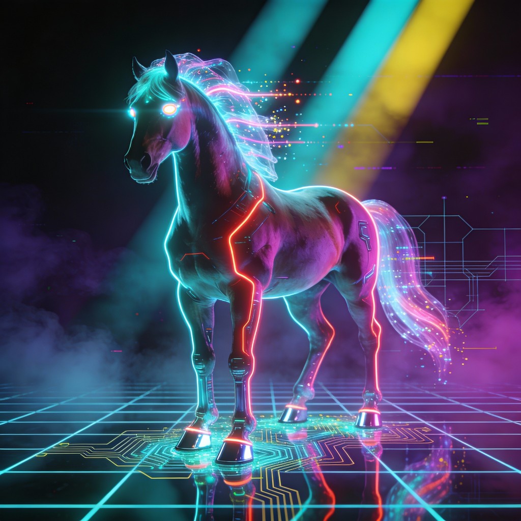 Free Neon Cyberpunk Horse Image - Horse, Cyberpunk, Neon | Download at ...