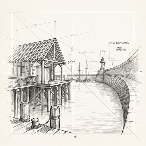 Download Harbor Boathouse Sketch Stock Images for Free | StockCake