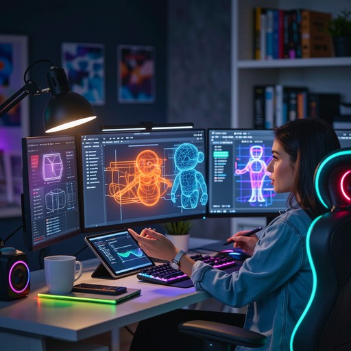 Free Futuristic 3D Development Image - Developer, Designer, Woman ...