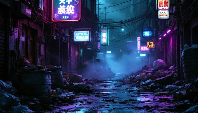 Free Neon Alley Dreams Image - Cyberpunk, Neon, Dystopian | Download at ...
