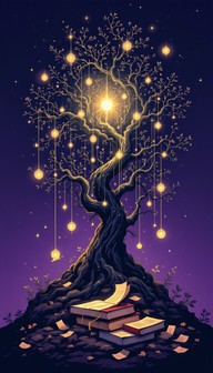 Powerful Wisdomtree Cartoon Free Wisdom Tree Glows Image - Magical, Wisdom, Tree | Download at ...