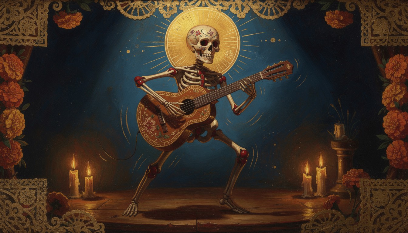 Free Dancing Death Musician Image - Skeleton, Guitar, Musician ...