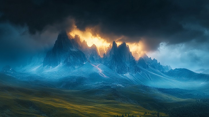 Sharp Sunset Free Majestic mountain sunset Image - Mountain, Sunset, Landscape ...