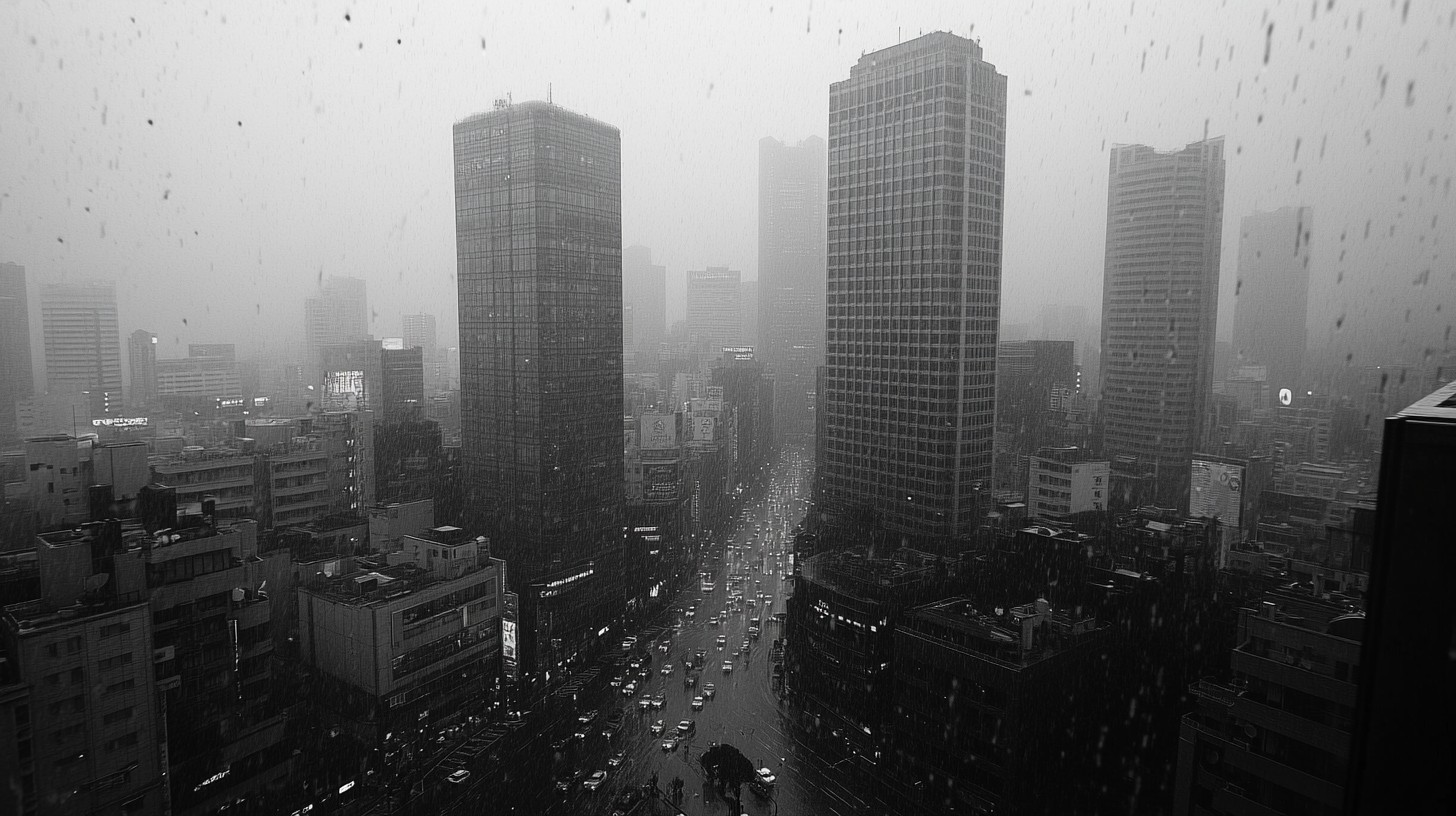 Free Rainy urban skyline Image - Rain, City, Skyscrapers | Download at ...