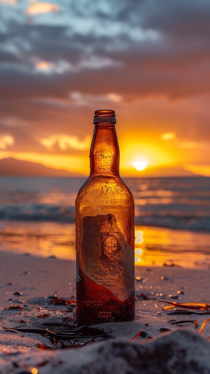 Free Sunset Bottle Scene Image - Sunset, Bottle, Beach | Download at ...