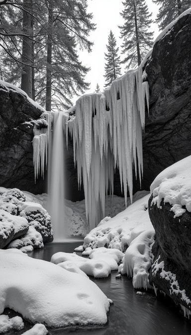 Free Frozen waterfall scene Image - Winter, Snow, Waterfall | Download ...