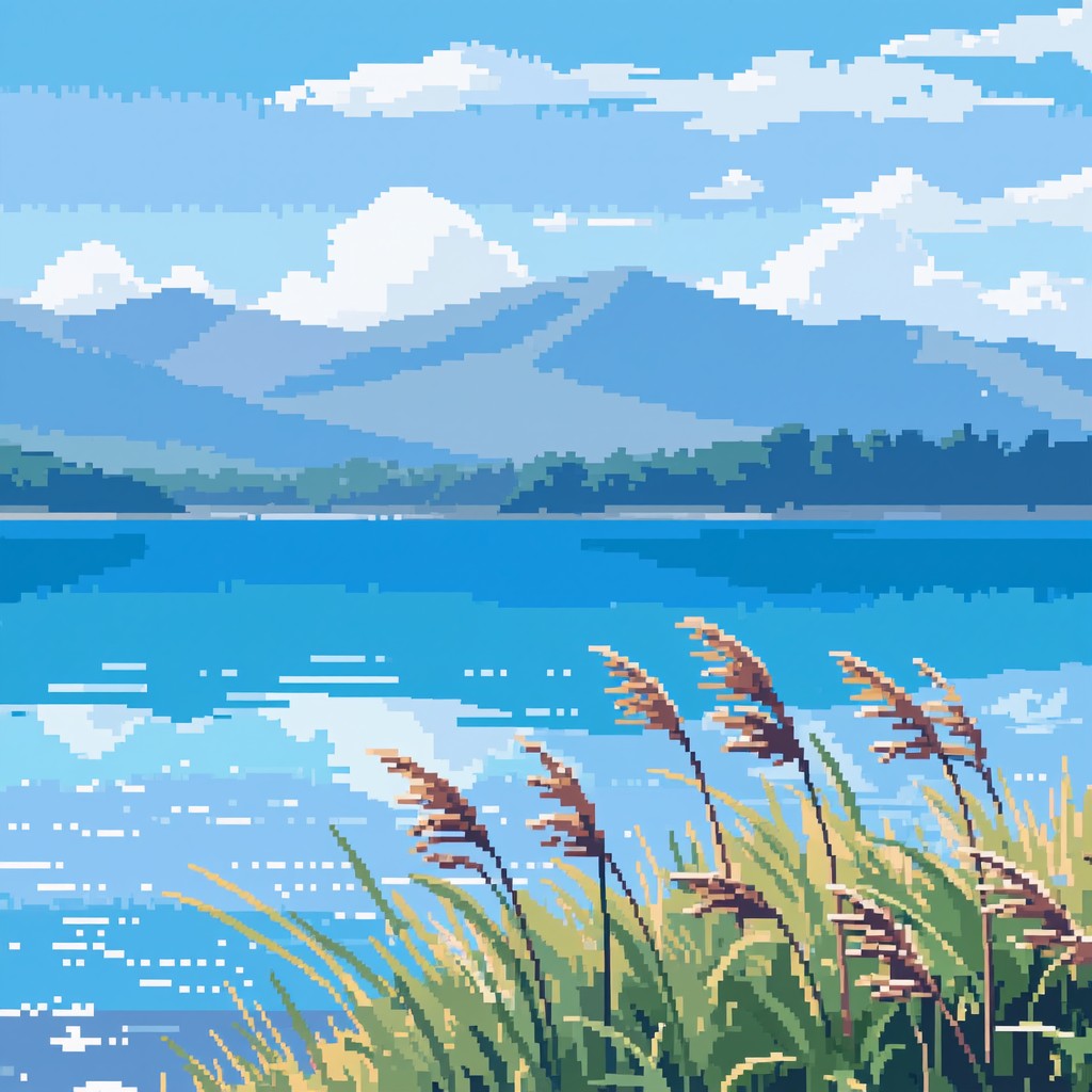 Free Peaceful Pixel Lake Image - Pixel, Lake, Water | Download at StockCake