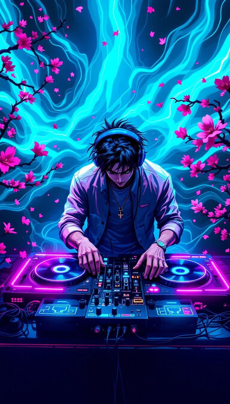 Download Neon DJ Dreams Image - Cyberpunk, Anime, Dj | StockCake