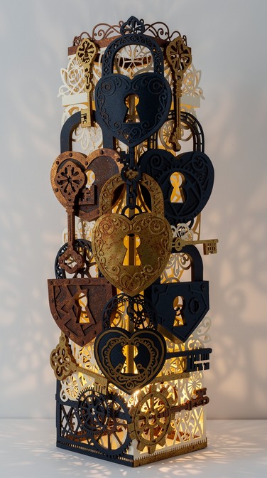 Paper Lock Design Free Layered Lock Artistry Image - Kirigami, Papercut, Padlock ...