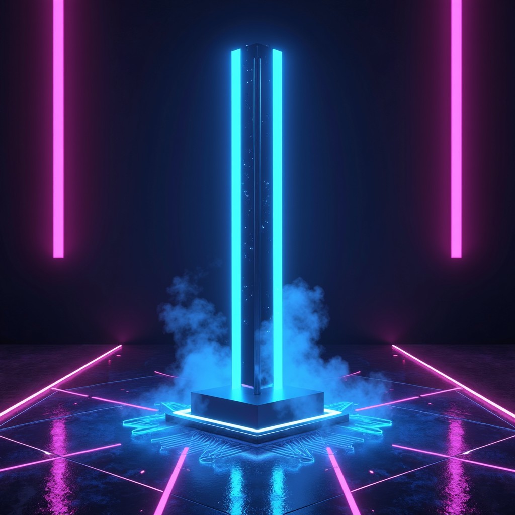 Free Neon Tech Monolith Image - Cyberpunk, Neon, Holographic | Download ...