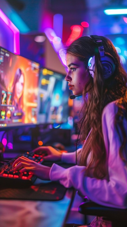 Free Intense Gaming Session Image - Gaming, Woman, Headphones ...