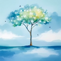 静寂な水彩画の木の画像をダウンロード - 水彩画, 木, 自然 | StockCake