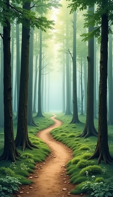 Free Misty Forest Path Image - Forest, Misty, Path | Download at StockCake