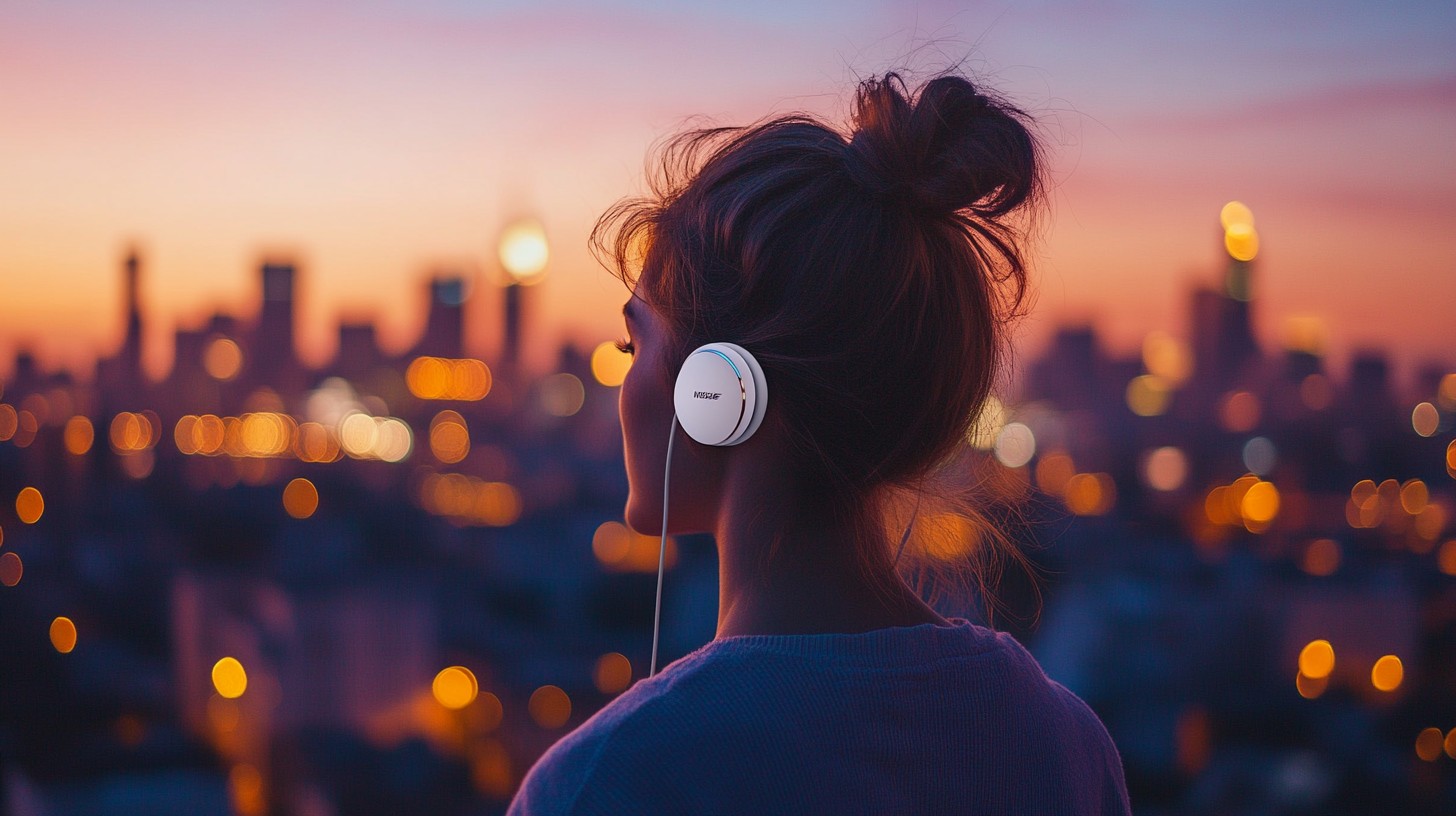 Free Cityscape Music Enjoyment Image - Sunset, Woman, Headphones ...