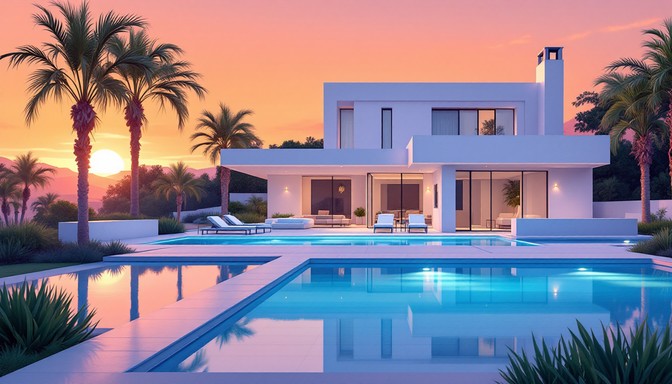 Free Sunset Villa Paradise Image - Villa, Modern, Sunset | Download at ...