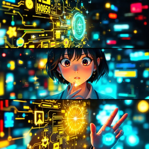 Free Digital Anime Interaction Image - Anime, Holographic, Interface ...