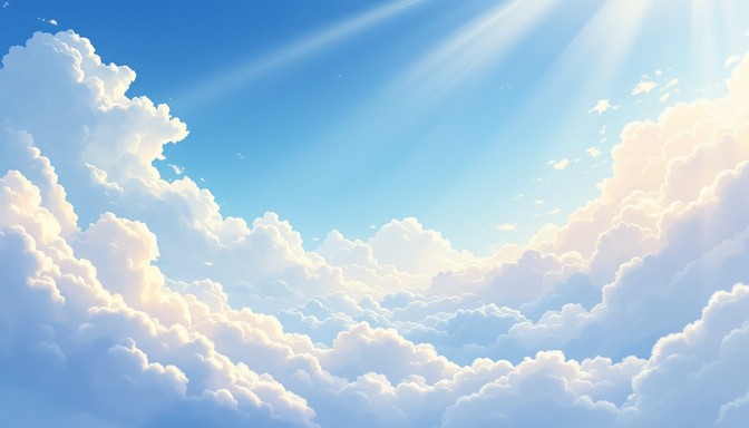 Free Heavenly Blue Sky Image - Sky, Clouds, Sunbeams | Download at ...