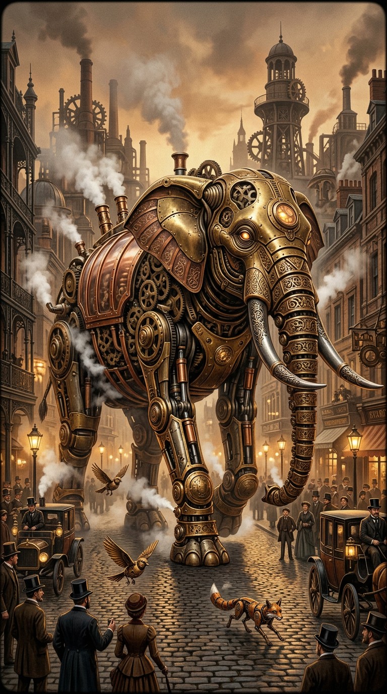 Free Steampunk Clockwork Giant Image - Steampunk, Mechanical, Elephant ...