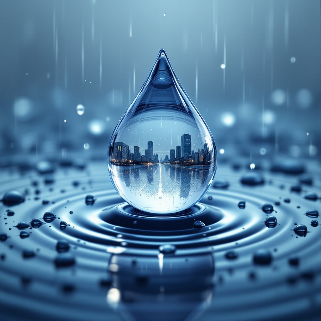 Free Prismatic Raindrop World Image - Raindrop, Cityscape, Refraction ...