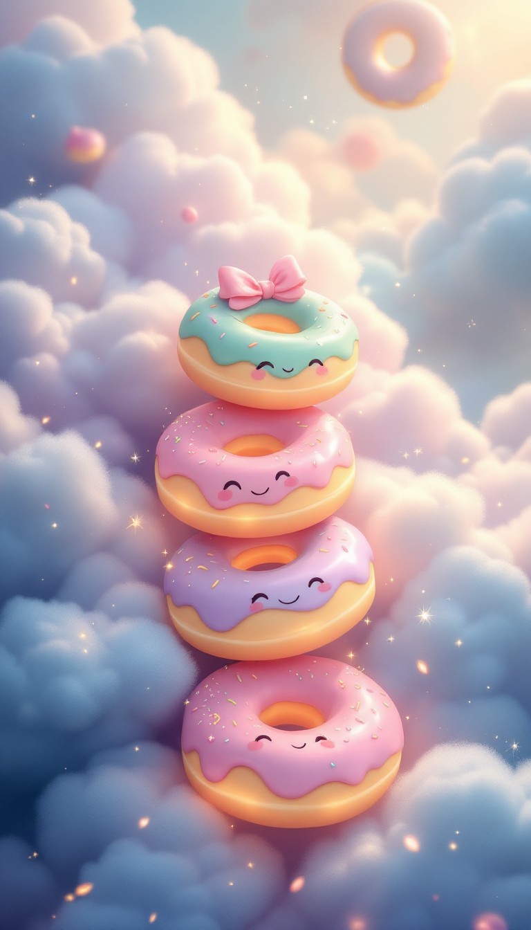 Free Dreamy Donut Stack Image - Donuts, Kawaii, Pastel | Download at ...