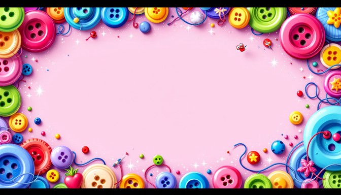 Free Colorful Button Border Image - Buttons, Sewing, Cartoon | Download ...